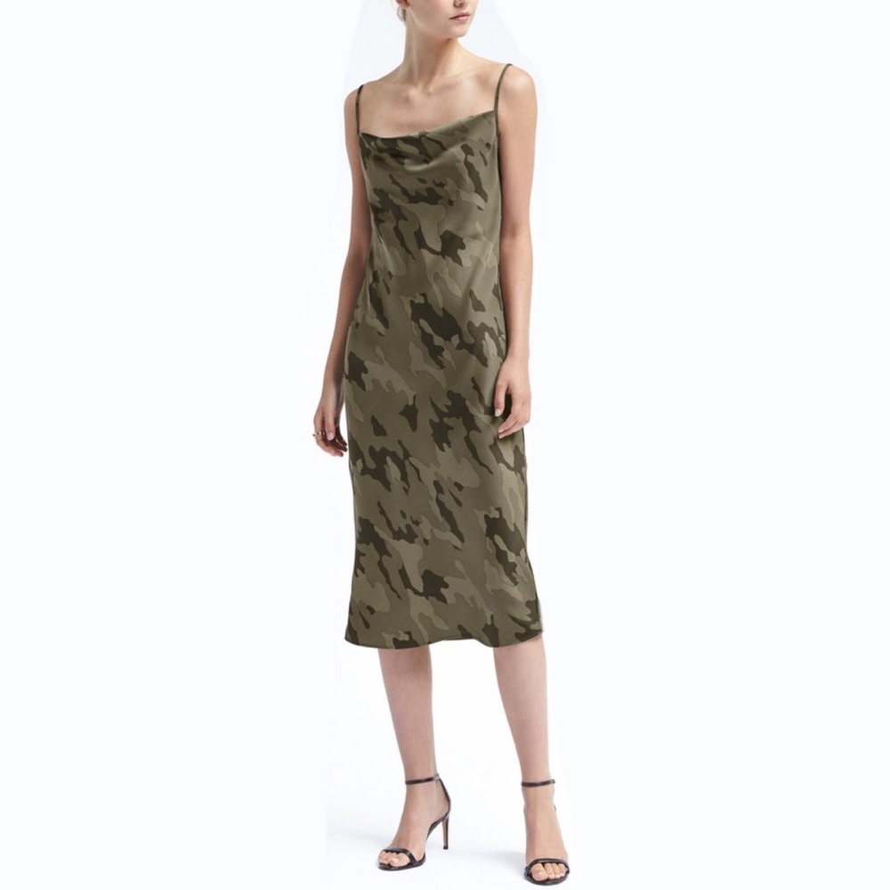 Banana Republic Strappy Camo Print Maxi Dress